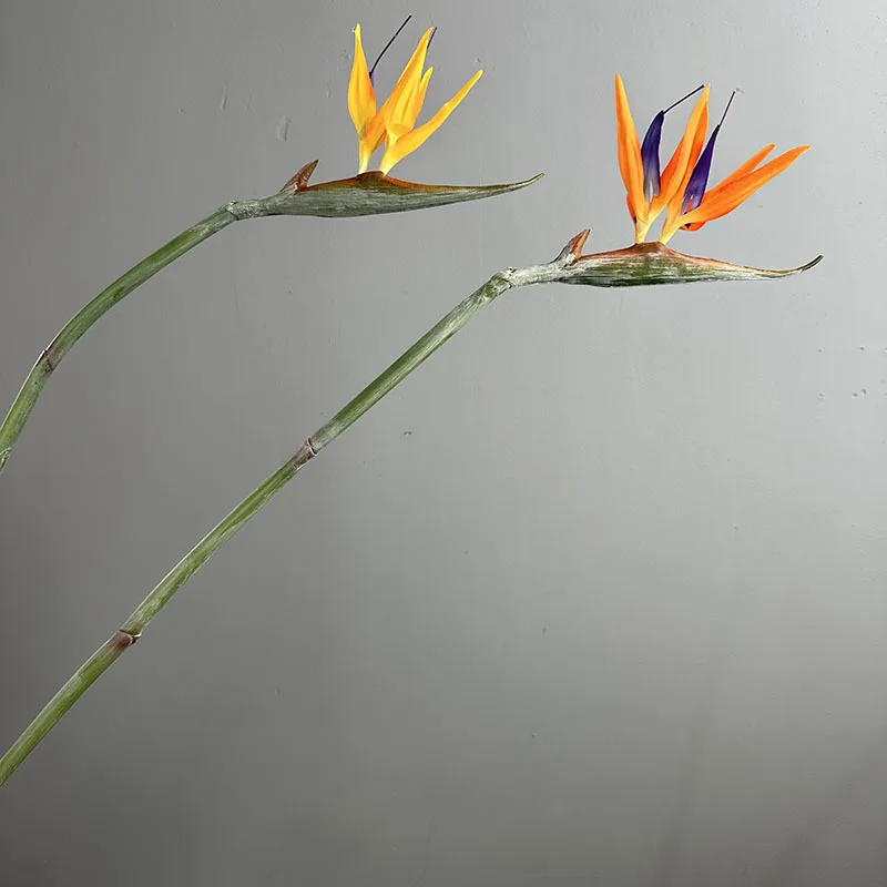 4 Stück Simulationsblumen 97cm PU Paradiesvogelzweig Künstliche Blume Einkaufszentrum Dekoration Künstliche Gelbe Paradiesvögel – Detail 6