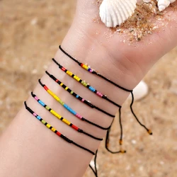 1PC Bohemian Jewelry Hawaiian Vacation Beach Multicolor Bracelet Adjustable Bracelet Glass Bead Pearl Women Bracelet