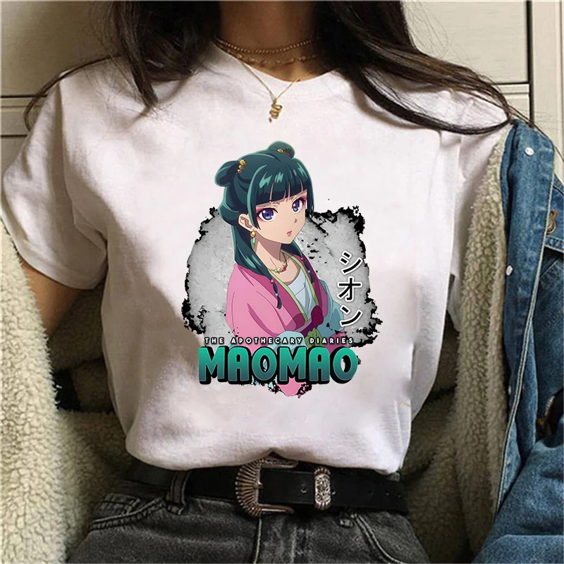 

New Hot Anime The Apothecary Diaries Maomao Print Short Sleeve Casual T-shirt Summer Women Men Fashion Harajuku Short Sleeve