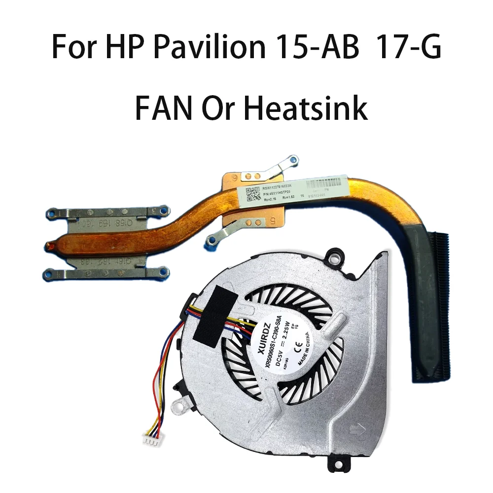 Original Laptop Cooling Fan Or Heatsink For HP Pavilion 15-AB 15-AN 14-AB 17-G 15-AB193NO 816119-001 812109-001