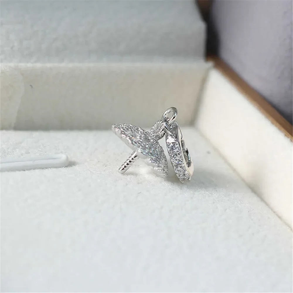 S925 Sterling Silver Pearl Pendant Setting, DIY Empty Bezel Cup Jewelry Supplies for Craft Making, Hollow Prong Pendant Findings