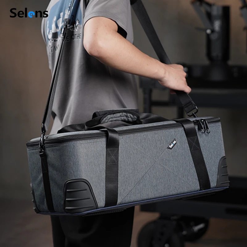Selens-cajas de almacenamiento para equipos de iluminación de fotografía, estuche protector para maleta, organizador con partición, seguridad sellada impermeable