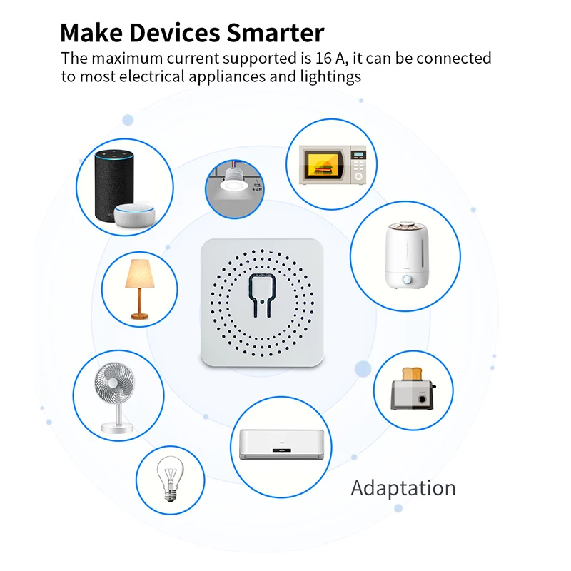 16A MINI Wifi Switch DIY Smart Home Relay Smart LIfe APP Control Remotely Timer Works With Alexa Google Home Alice