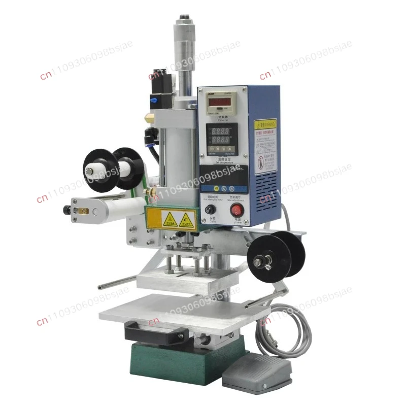 Pneumatic hot stamping machine Automatic roll paper hot stamping machine Leather wood label branding machine