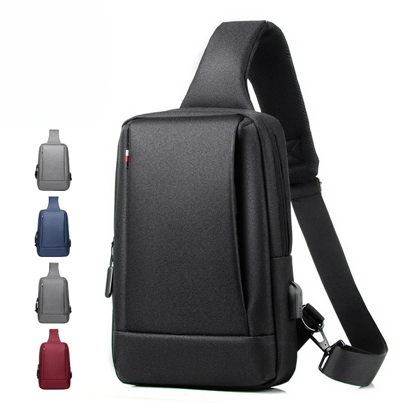 

Fashionable men's chest bag light leisure women cross body Oxford cloth waterproof shoulder bag breathable large capacity