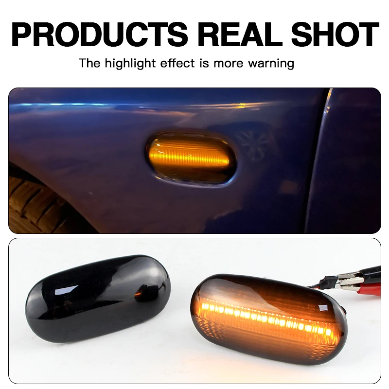 2X Dynamic For Mitsubishi Triton L200 2005-2015 Pajero Montero Sport Nativa 08-16 LED Side Marker Blinker Light Turn Signal Lamp