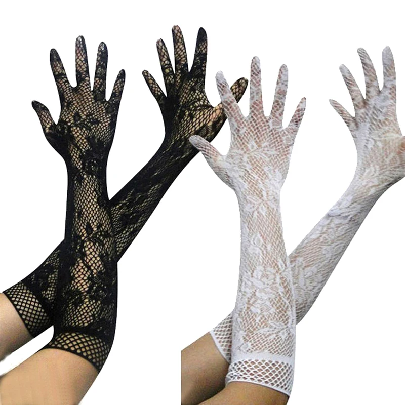 

New Fashion Etiquette Gloves Long Fishnet Gloves Nets Smooth Fashion More Style Lace Beautiful Elegant Women Sexy Gloves