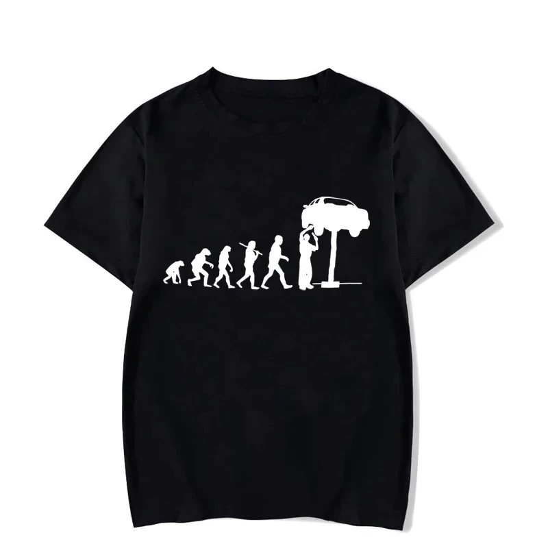 

2025 Summer New Camiseta Evolution Auto Mechaniker Mechanic Car Vintage Unisex Men Short Sleeve T-Shirt Gift Women Top Tee