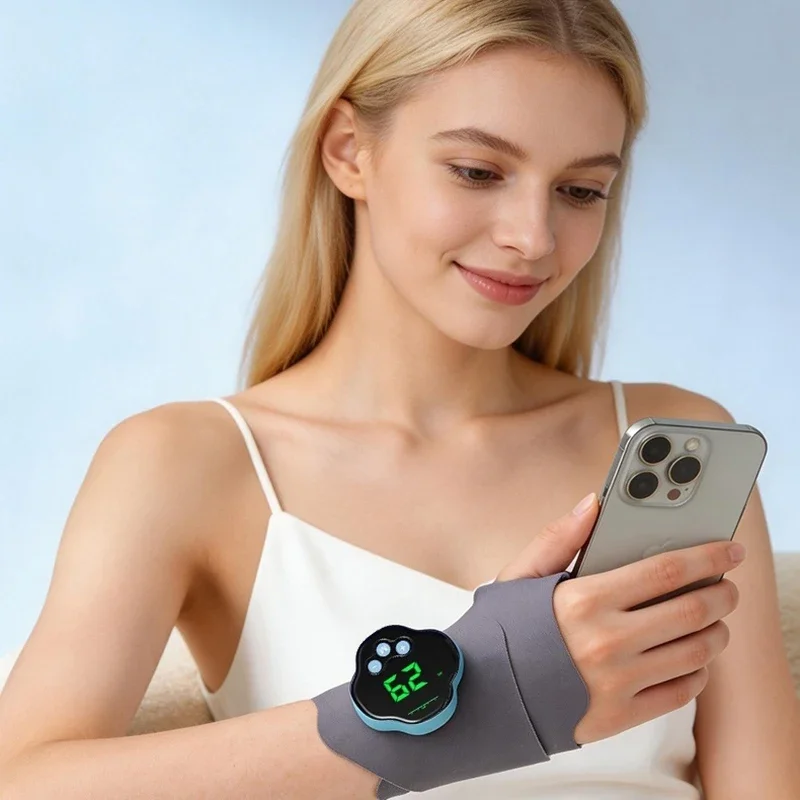 Cordless Wristband for Carpal Tunnel Muscle Fatigue Relief Belt 10 Modes 29 Levels EMS Microcurrent Wrist Guard Hand Massager
