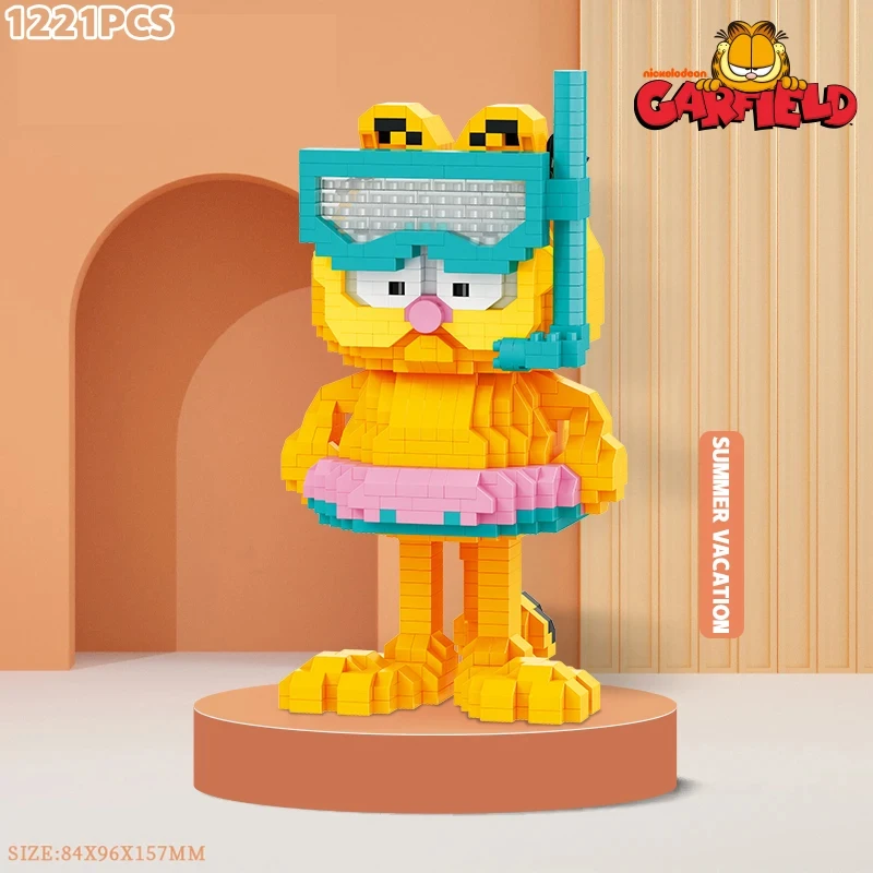 Balody Garfield Mini Building Blocks Magic Cartoon Cat Anime Figures Collection Toy DIY Model Bricks Toy For Kids Holiday Gifts