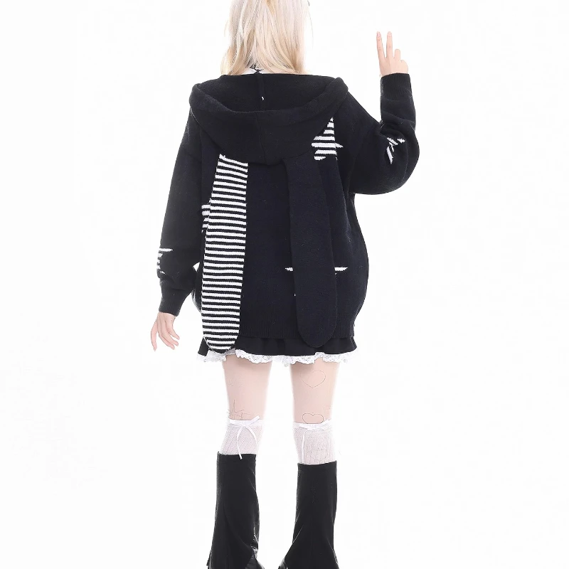 Christmas Red Hooded Women's Sweaters Coat 2025 Autumn Winter Design Sweet Loose Versatile Y2k New Year Cardigan Coats Ladies