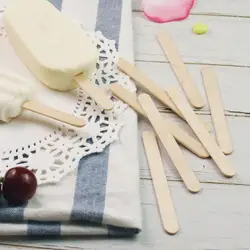 100 Pieces of Natural Wooden Ice Cream Wooden Sticks and Popsicles Handmade Ice Cream Popsicle Making Tools 114mm