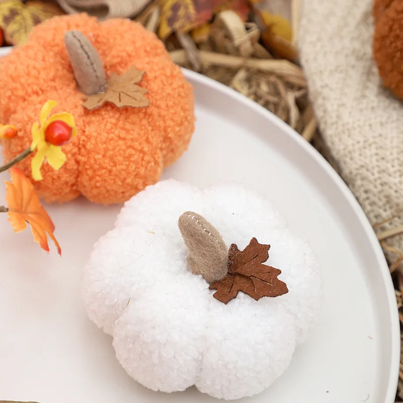 Fluffy Pumpkin Plush Halloween Pumpkin Decor Seasonal Home Accents for Birthday Thanksgiving And Party Favors Decoration Gift. view 5