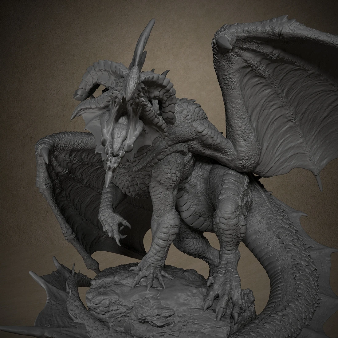 Red Chromatic Dragon Miniature Models Dungeons and Dragons 3D Printing Resin Unpainted Tabletop Miniatures Suitable for Pathfind