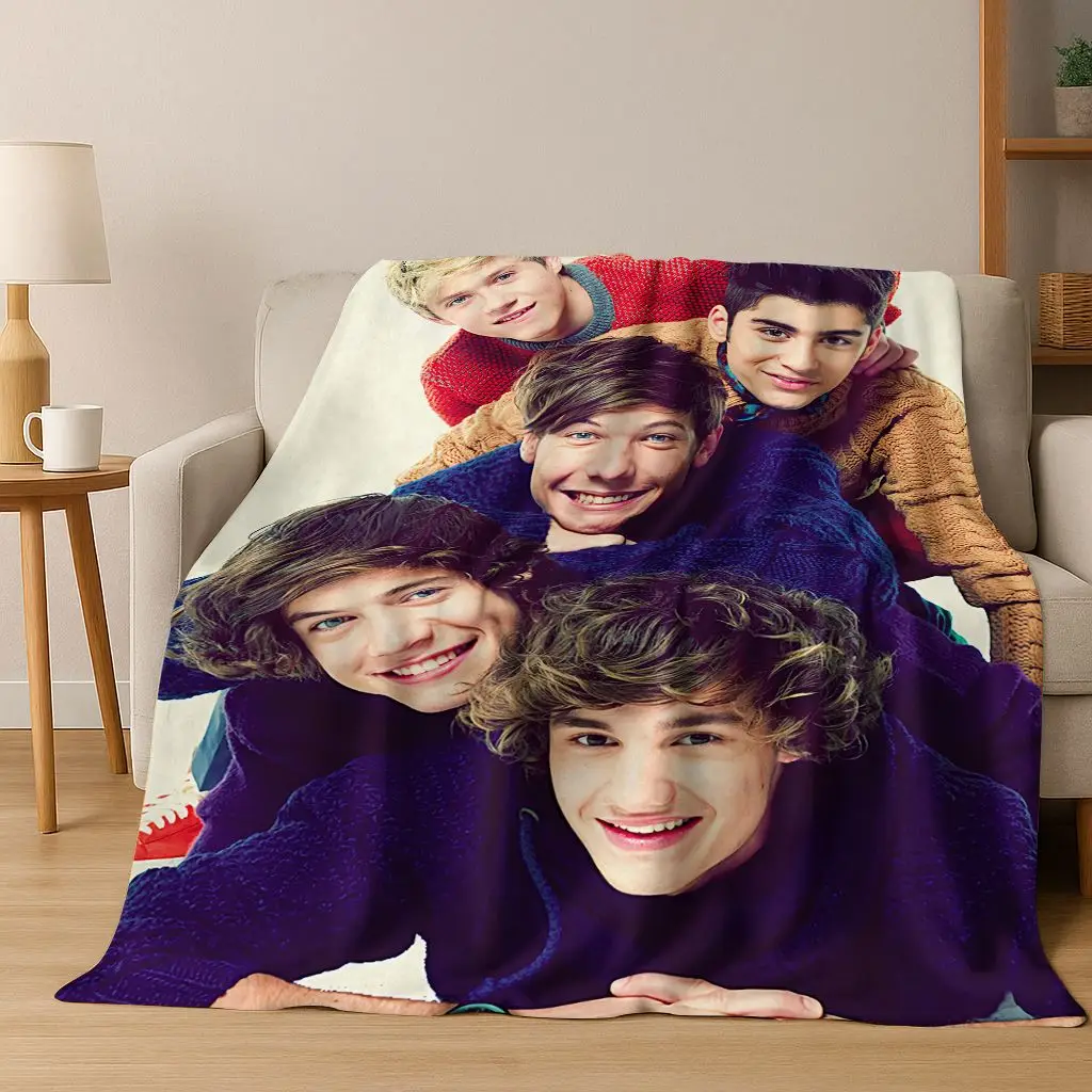 

3D 1D Rock-One-Direction Combinatio Flannel Blanket,Cozy Soft Throw Blanket for Home Bedroom Bed Sofa Picnic Cover Kids Gift
