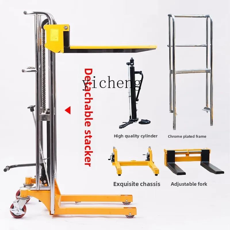 

Small Stacker Hydraulic Lift Manual Forklift 400kg Lightweight Adjustable