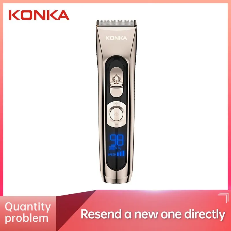 Electric Hair Clipper KONKA Professional Hair Trimmer Hair Cutting Machine USB Charging 3 Gear Adjustable IPX7 Water Proof