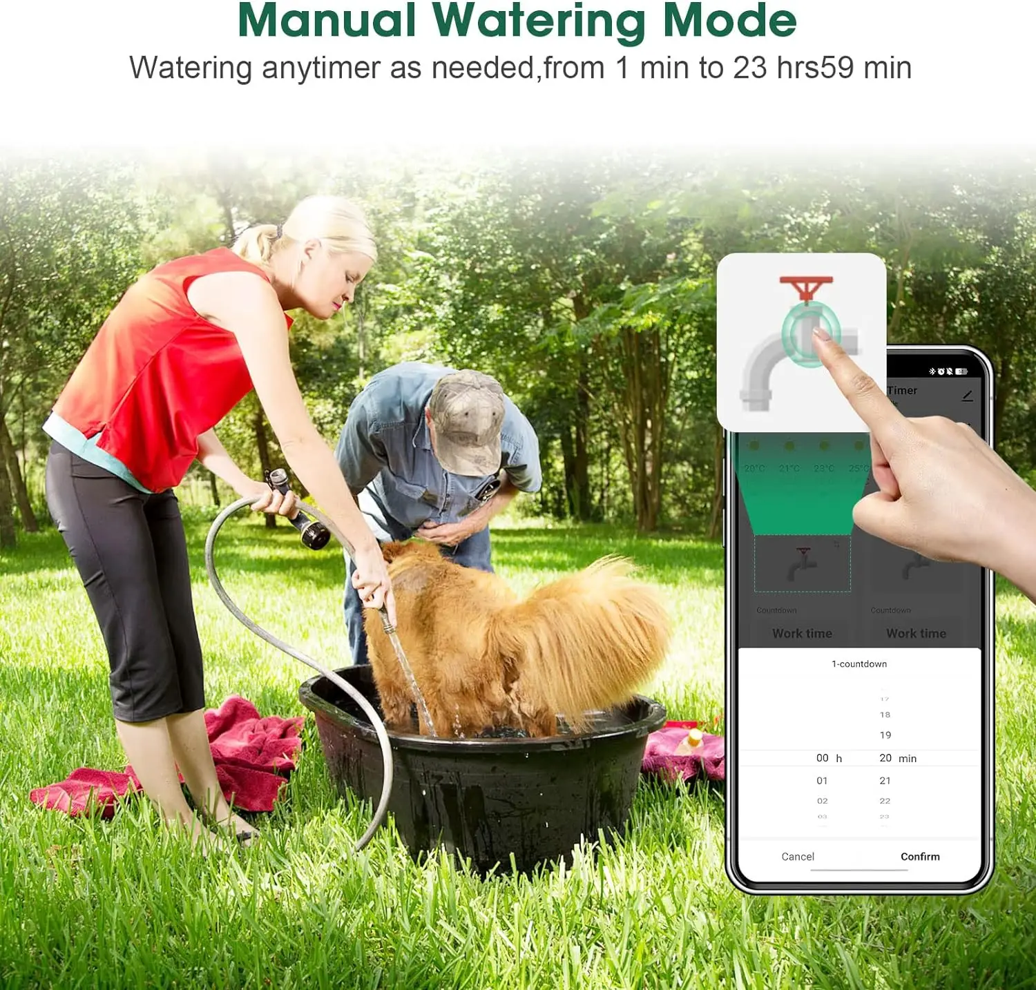 Zigbee/Wifi Automatic Water Timer with Gateway Dual Hose Garden Irrigation Watering System Sprinkler Programmer support Alexa