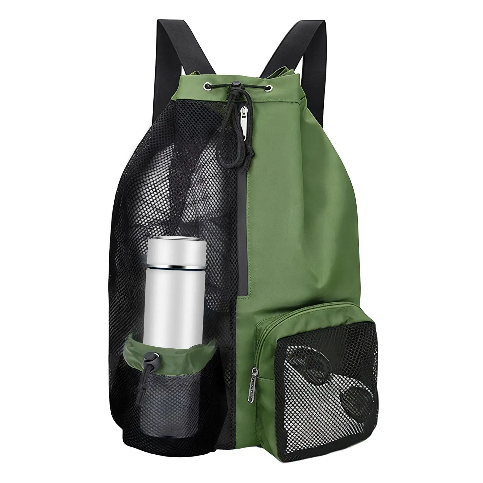 Swimsuit mesh beach bag Pool bag unisex waterproof gym bag Beach backpack with wet bag Drawstring backpack with Wet Pocket