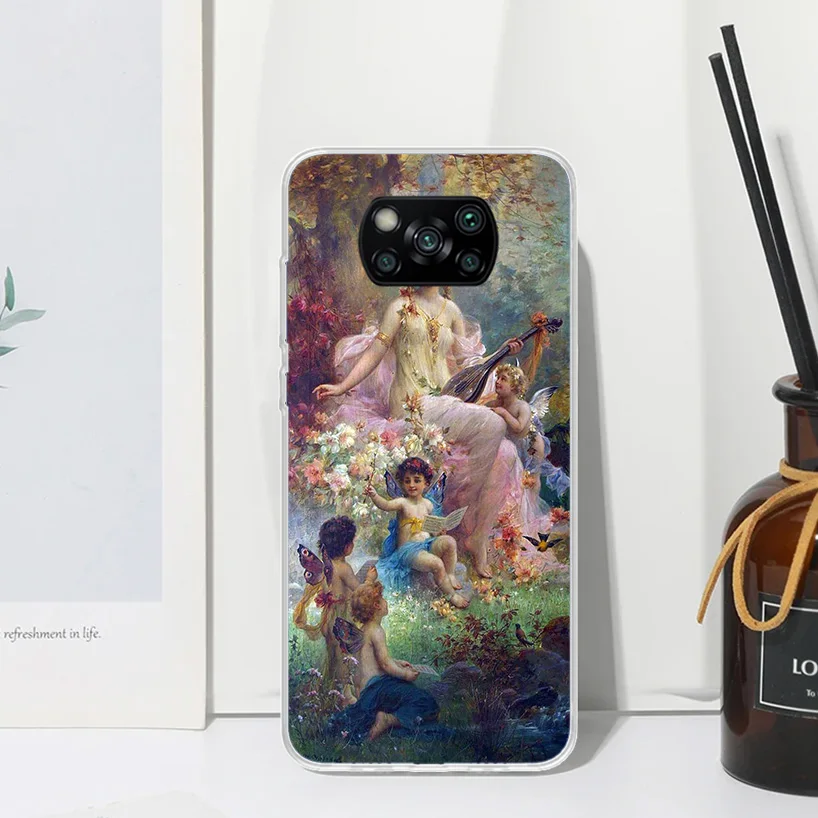 Malen kunst renaissance telefon hülle für xiaomi poco x6 x5 x4 x3 nfc f6 f5 pro f4 gt f3 f2 f1 m5s m4 m3 art fundas rückseitige abdeckung