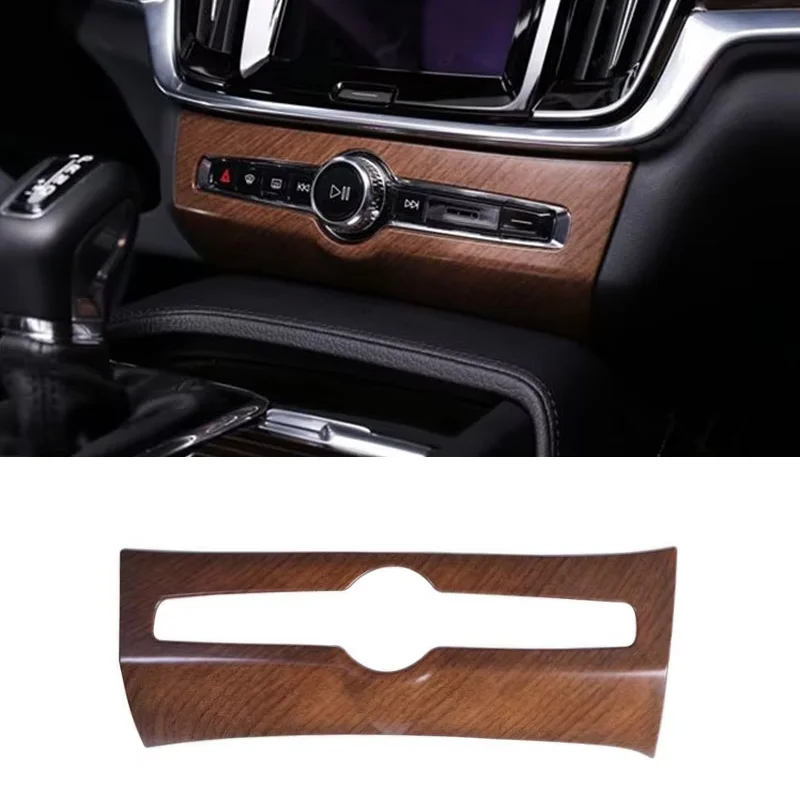 

car sticker accessories ABS For volvo S90 V90 wood grain center console audio adjustment panel cover decoration