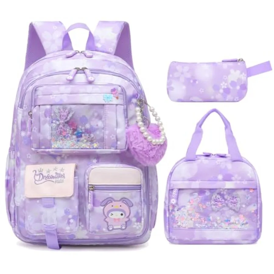 

Lovely Girls Backpack School Bag for Students Book Bag with Multiple Pockets Splash-proof 's Backpack ch Set