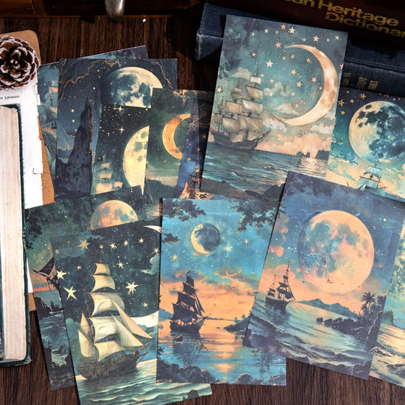 1Style 150Sheets/bag Moon Theme Material Book DIY Handbook Scrapbook Photo Frame Journal Material Decorative Background Paper