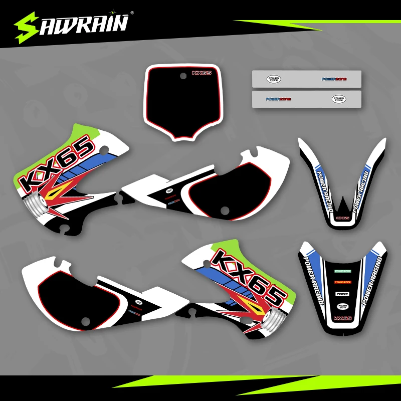 

Sawrain Motorcycle Graphics Backgrounds Decal Stickers Kits for KAWASAKI 00-20KX65 02