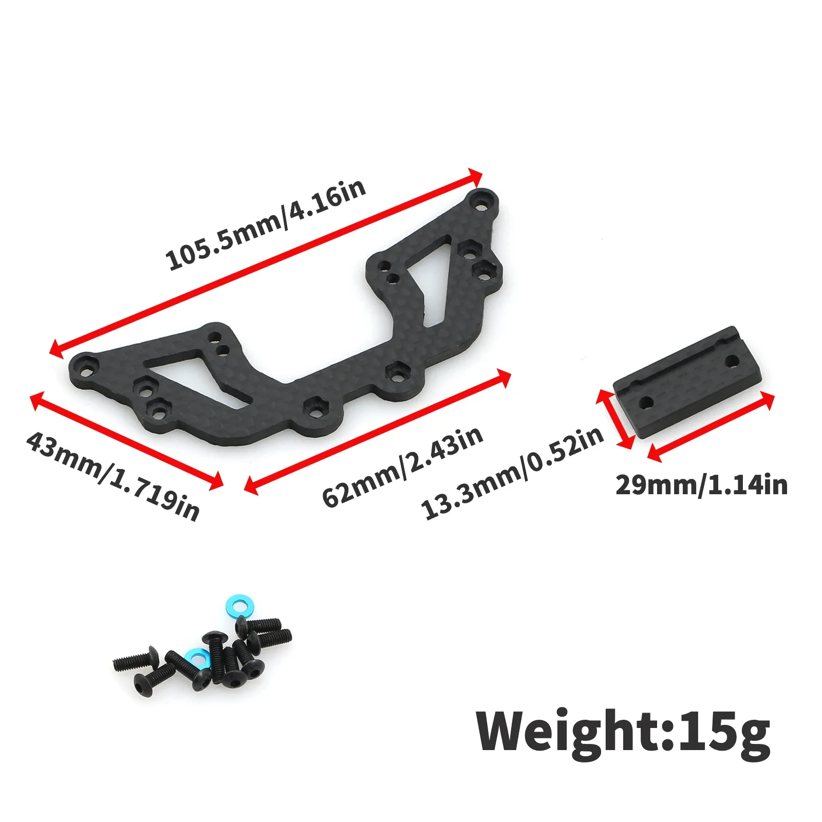 Carbon Fiber Second Floor Plate Steering Mount Holder for Tamiya XV01 XV-01 1/10 RC Car Upgrade Parts Accessories