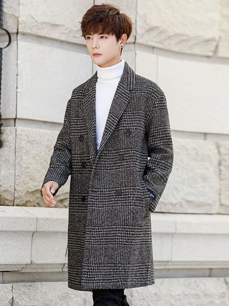 

Classic British Style Men's Wool Coat Mid Length Warmth Stylish Unisex Trench Coat​