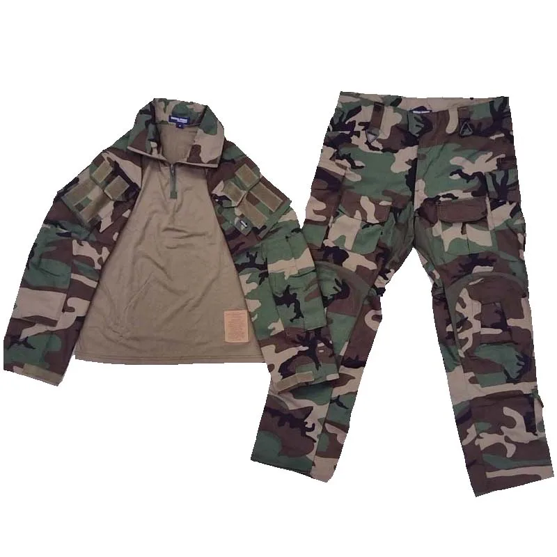 Pakaian Berburu Seragam Taktis Kamuflase Celana Kemeja Tempur Set Latihan Hiking Luar Ruangan Pakaian Setelan Ghillie Tahan Air