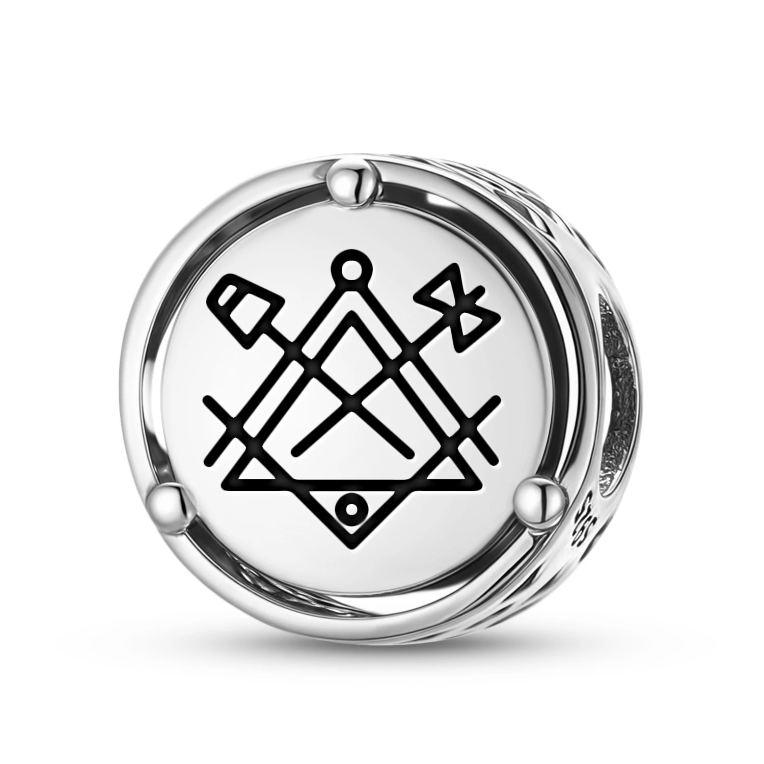 

925 Sterling Silver Freemasonry Masonic Working Tools Charm Fit Original Bracelet Diy Jewelry Accessories Family Bead