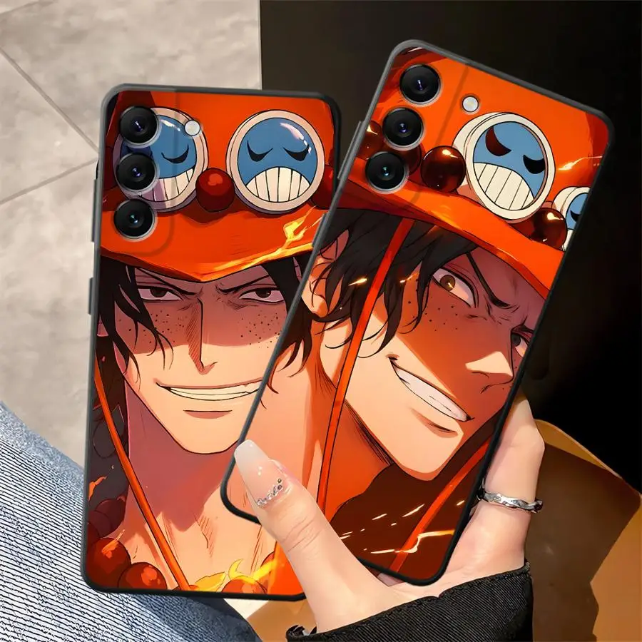 Cool One Piece Portgas D Ace Custodia morbida nera per telefono per Samsung Galaxy Note 20 Ultra 9 10 Plus S8 8 S10 S9