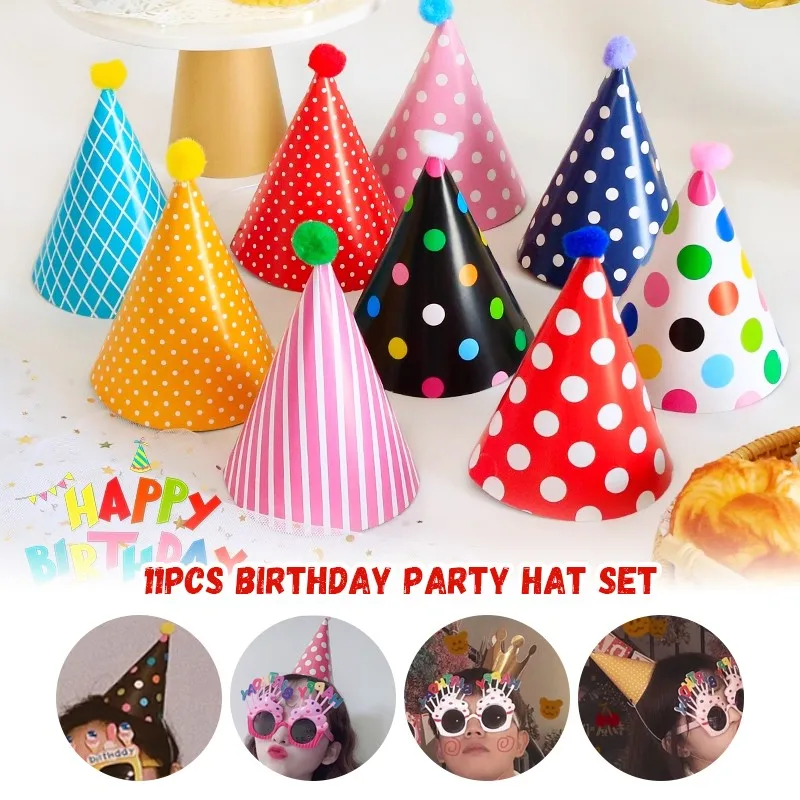

11 шт./компл., шляпа на день рождения, труба, шляпа на день рождения, юбилейная вечеринка, декор, шляпа для сына и дочки, детская шляпа на день рождения, аксессуары для декора