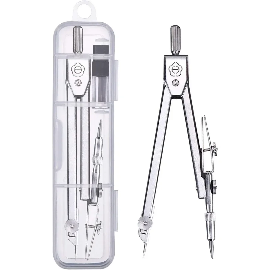 6인치 각도기, 학생 및 학교 교실용 드로잉 컴퍼스가 포함된 수학 도구 세트