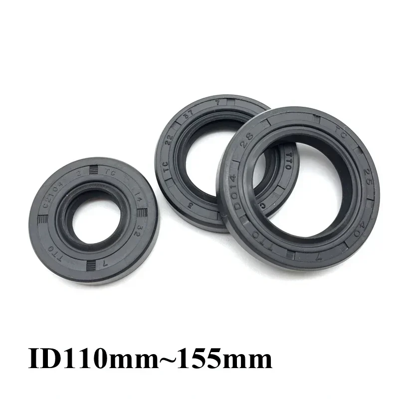 2Pcs ID 110~125mm OD 125~160mm Height 12~15mm TC/FB/TG4 Skeleton Oil Seal Ring NBR Double Lip Sealing Gaskets For Rotation Shaft