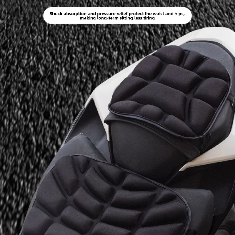 EVA Shock Absorbing Motorcycle Seat Cushion, Comfort Pressure Relief Front Rear Seat Pad for Motorbike Riding