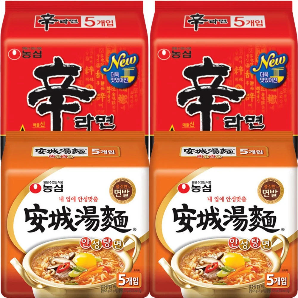 Nongshim Shin Ramyun 10 paquetes + Anseong Tangmyeon 10 paquetes (compre 2 juegos y obtenga 1000 ganan una larga vida útil)