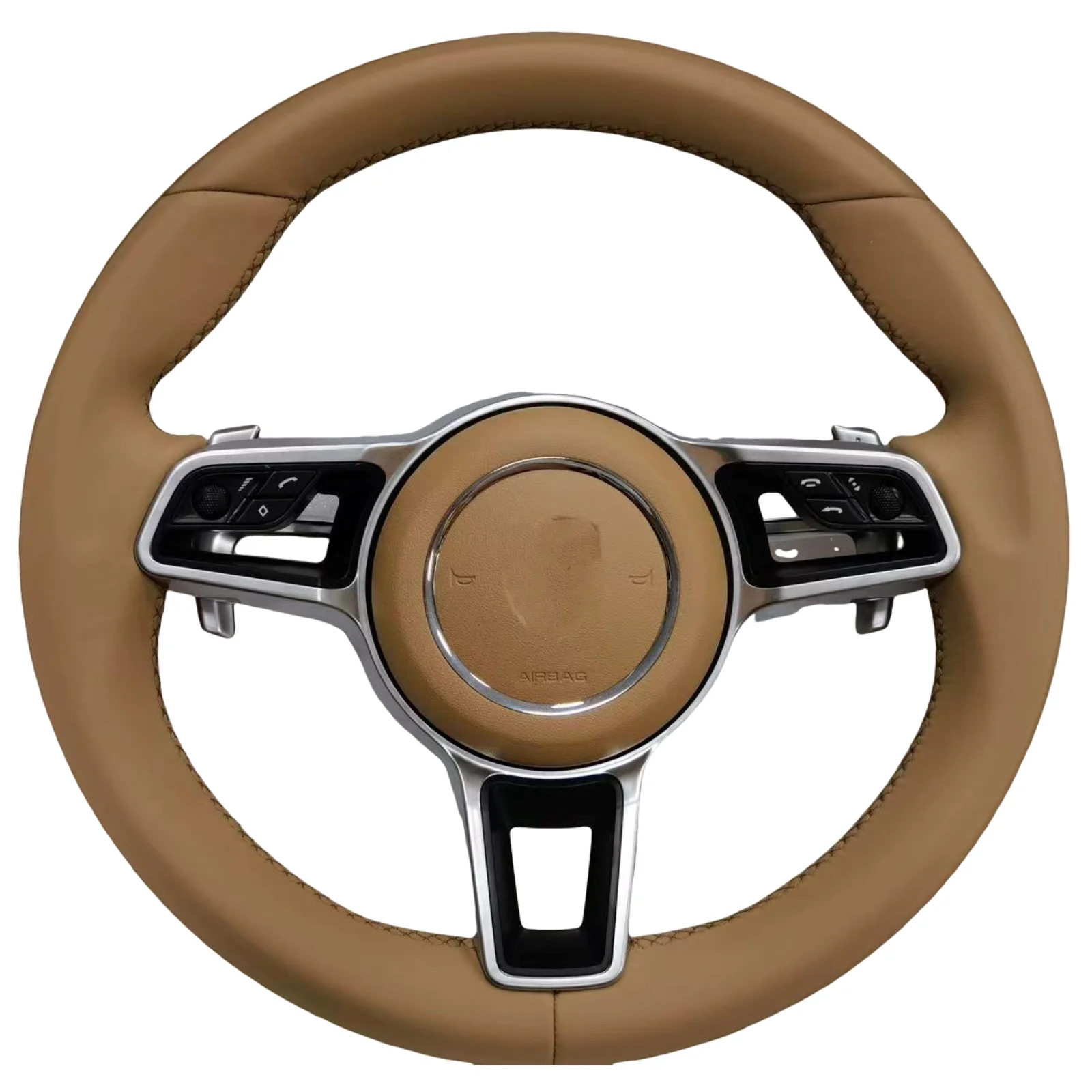 

Custom Leather Steering Wheel Fit For Porsches Macan Taycan Cayman Panamera Cayenne 958 971 718 991 911 Boxster GT Turbo