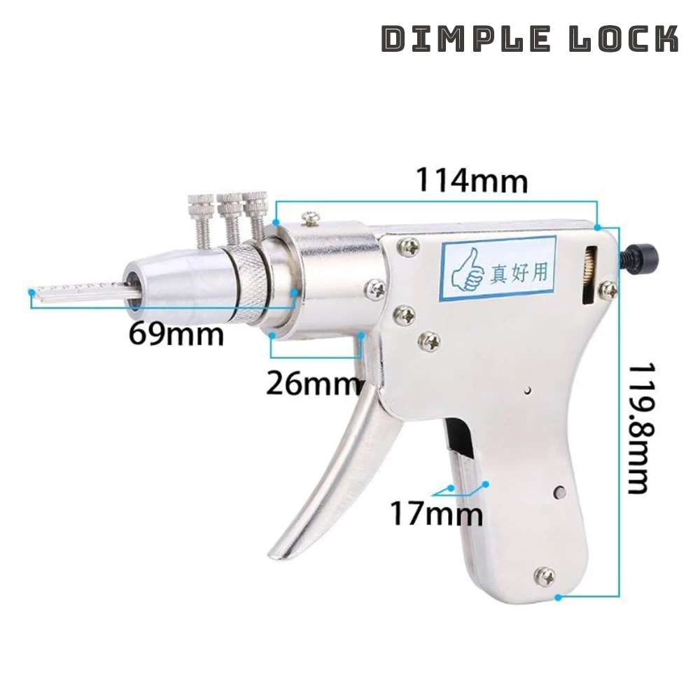 Dimple Lock Bump Gun Pin Bump Key Includes 10 Universal Blades For The Measurements Of Most Basic Dimple Pin Cylinders