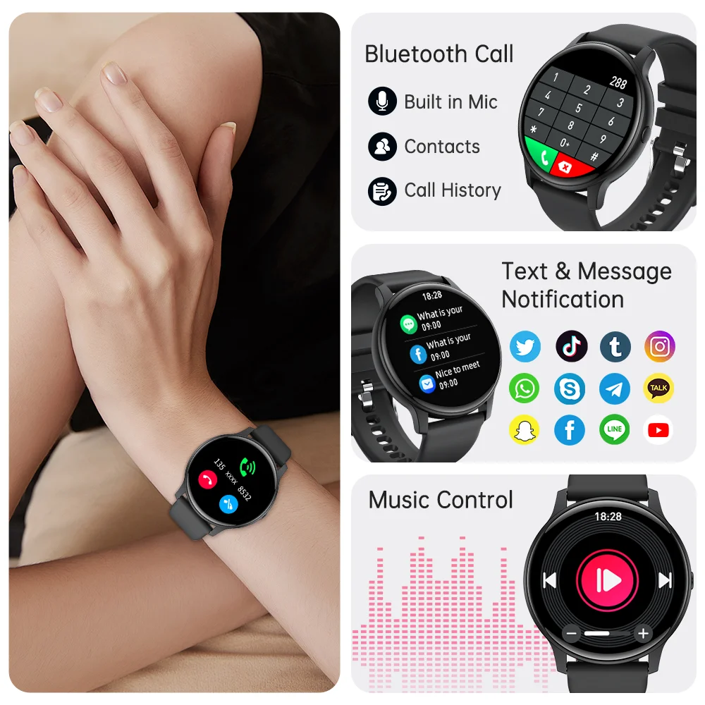 IUTECH S40 Smartwatch Men Women Bluetooth Call Smart Watch Waterproof Swim Health Monitoring Music Weather Watches Smarthwhatch