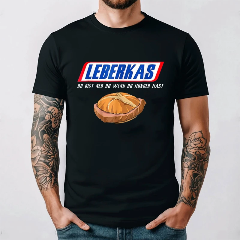 ‌ Leberkas du bist ned du Wenn du fome hast engraçado t camisa das mulheres dos homens algodão em torno do pescoço respirável casual vintage nova chegada