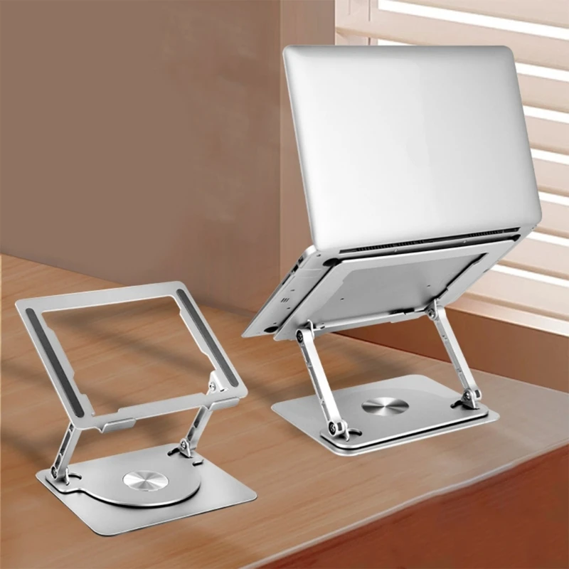 Folding Laptop Rising Holder Bracket 360°Rotate Elevates Cooling Tablets Stand Supports Up to 17Inch Computers Stand