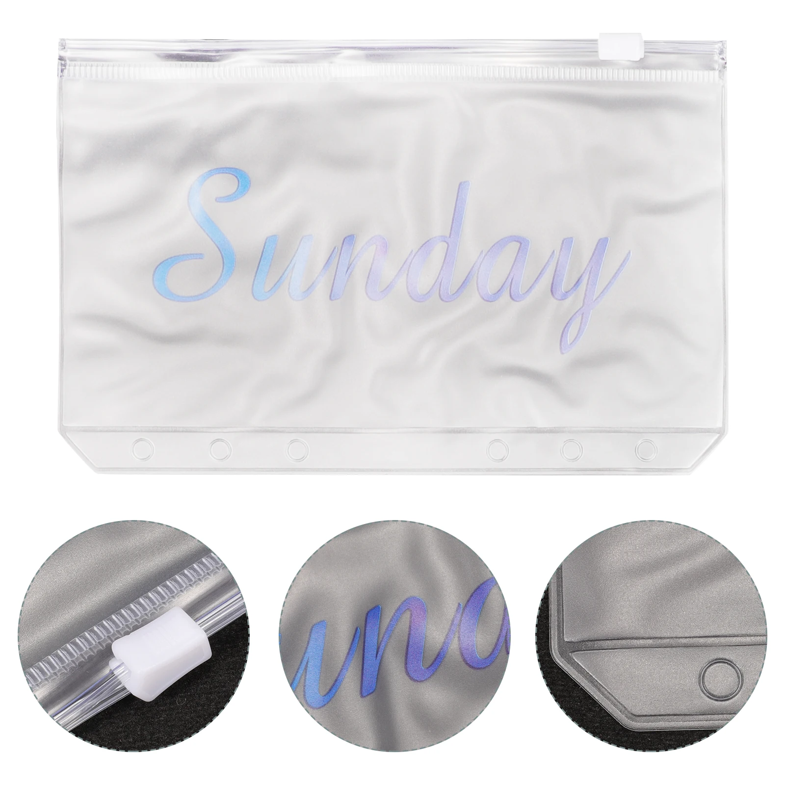 

14pcs A6 Zipper Binder Pouch Pvc Transparent Storage Bag Document Cash Organizer Pocket Thick Reusable Pouches For Money Saving