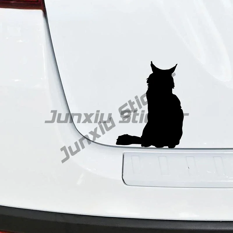 Car Stickers Cartoon Maine Coon Cat Vinyl Decals Car Motorcycle Bumper Body Rear Window Decorative Decals