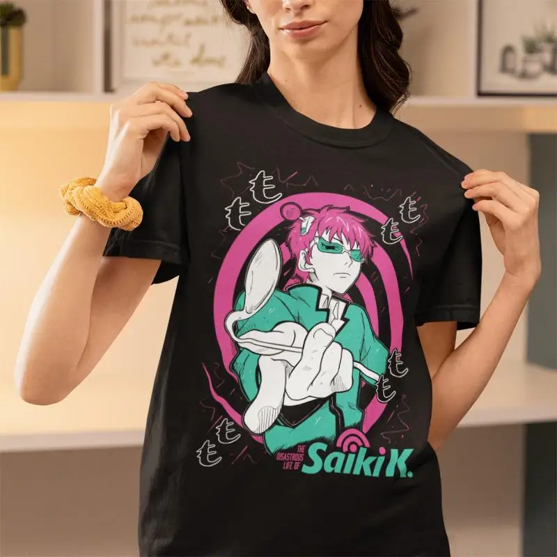 Kusuo Saiki The Disastrous Life of Saiki K Anime Spoon Bending Graphic T-Shirt Cotton Men Women Streetwear Tee