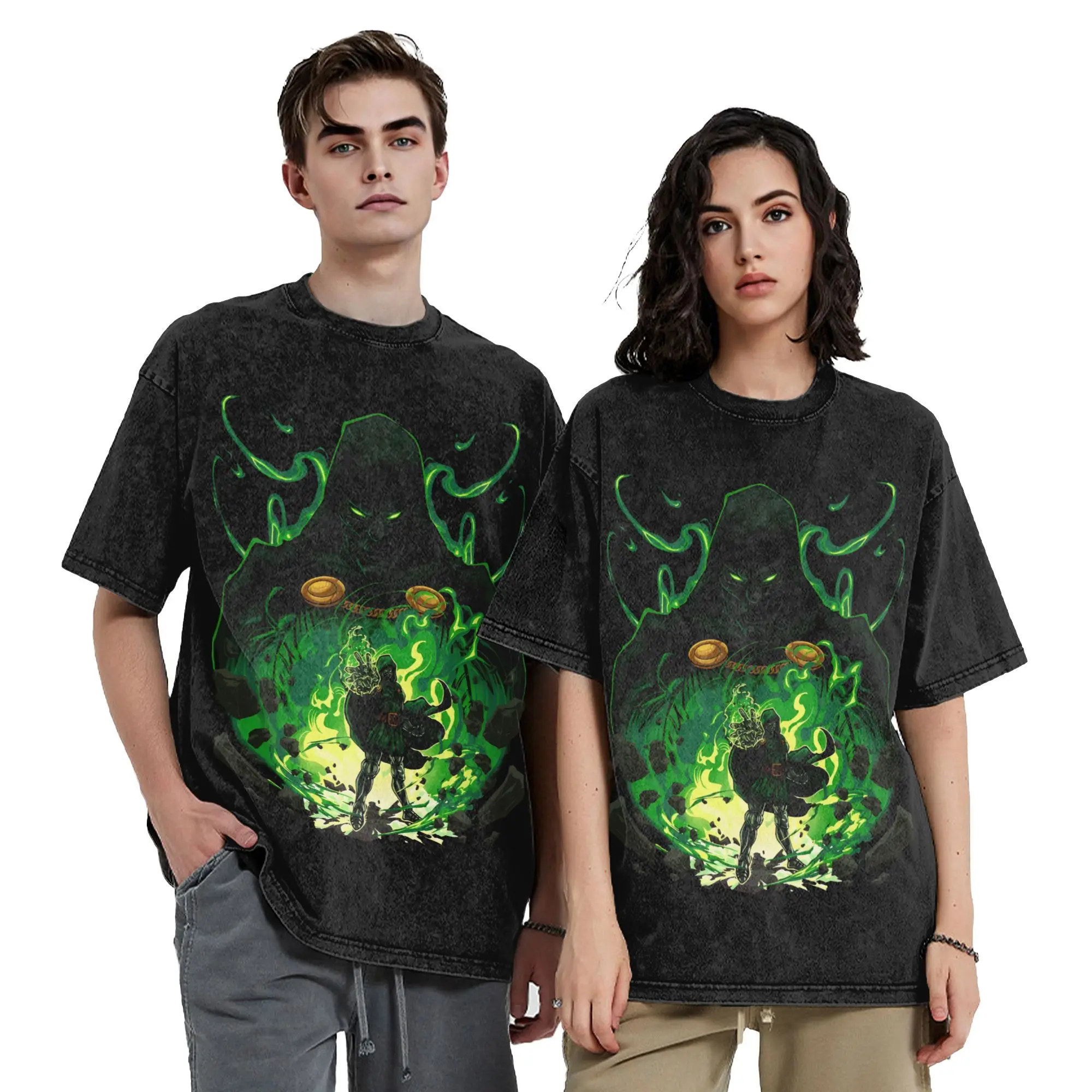 Dr Dooms Comics Washed T Shirts Streetwear Vintage T-Shirt  Tees for Men Women Short Sleeve Oversize Printed