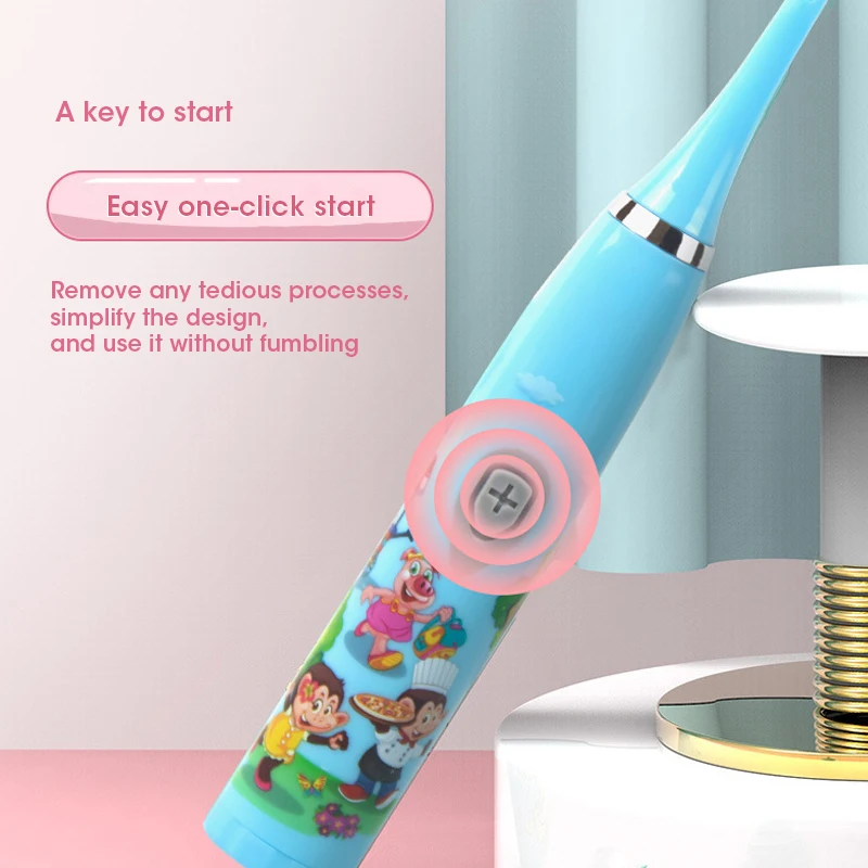 Rechargeable Ultrasonic Electric Toothbrush for Children with Safe Soft Bristles Gentle Cleaning for Home Oral Care view 4