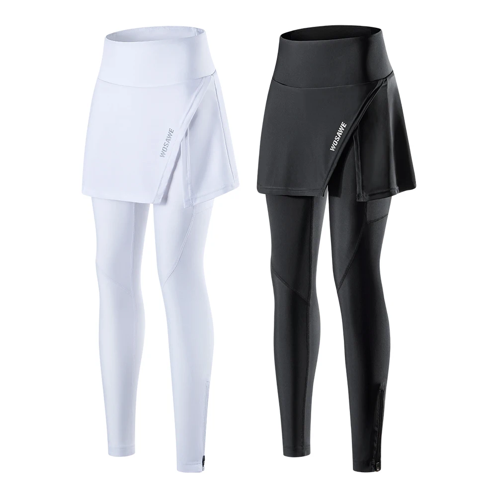 Wosawe Damen gepolsterte Fahrrad rock Strumpfhose Polyester 2 in 1 Fahrrad hose mit reflektieren dem Logo Fahrrad Fahrrad hose Sport Leggings