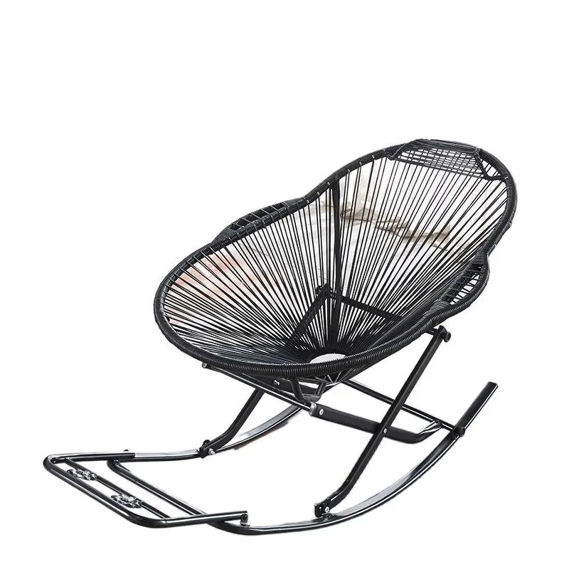 

Household Modern Minimalist Rattan Recliner Outdoor Retro Leisure Rocking Chair Balcony Rocking Chair Multifunctional Furniture